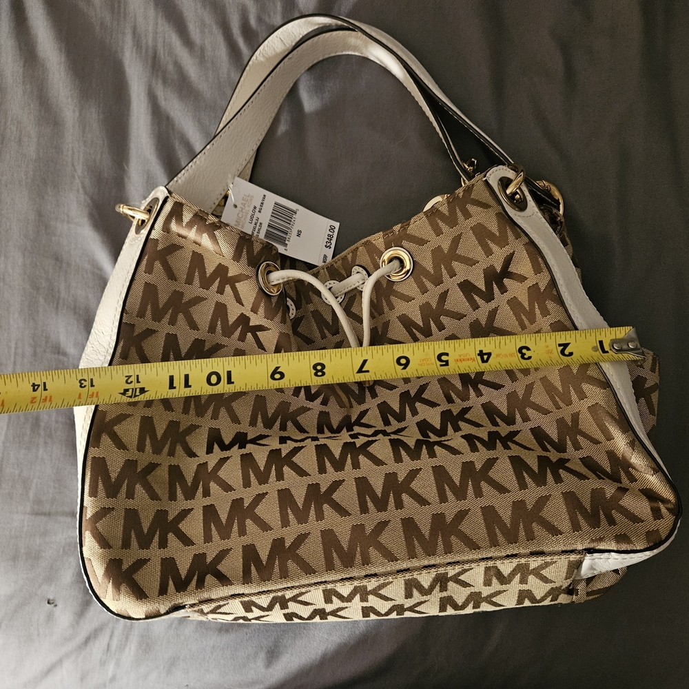Michael Kors Brown Logo Drawstring Hobo Bag Ludlow - Picture 4 of 9